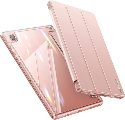 INFILAND Compatible with Samsung Galaxy Tab A8 Case Cover with HD Clear Transparent Back Fit Galaxy Tab A8 10.5 inch 2022 SM-X200/X205/X207 [Auto Wake/Sleep] Rose Gold