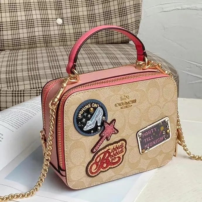 Sale! COACH BOX WITH CHARACTER DESIGN CROSSBODY IN SIGNATURE CANVAS WITH  PATCHES | Lazada PH