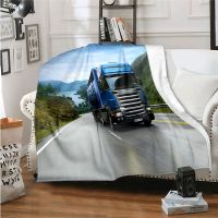 XZX180305  3D printed walking truck landscape pattern fashion flannel blanket, living room, bedroom, sofa insulation blanket, bed blanket