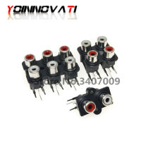 100ชิ้นล็อต RCA Socket 4P Multichannel Audio Signal Input Socket 4-Hole Lotus Socket 4-Position Lotus Socket Connector