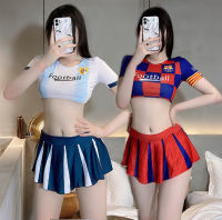 Fun lingerie, football baby, sexy and dynamic student uniform, alluring split suit, cos cheerleader set PAN0