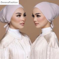 GENEVA ยางยืด ผ้าโพกหัว headwrap Mujer สุภาพสตรี หญิง หมวกฮิญาบ Underscarf หลากสี ห่อหัว ฮิญาบมุสลิม ผ้าพันหัวผ้าพันคอ หมวกผ้าโพกหัว