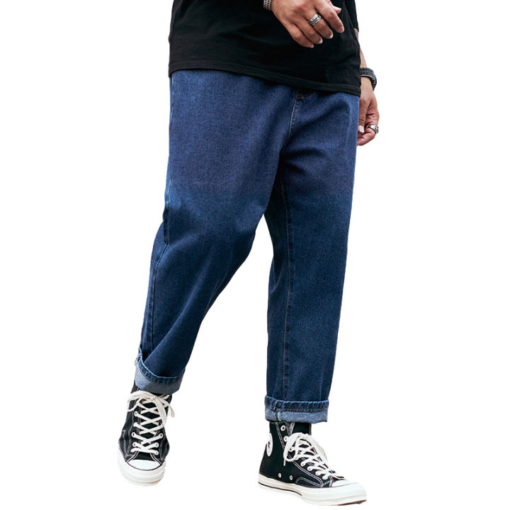 lelaki-กางเกงยีนส์ขายาวสำหรับผู้หญิง-กางเกงยีนส์ขายาวสีฟ้ากางเกงยีนส์ขาบานสำหรับผู้ชายกางเกงยีนส์ขากว้าง-jenama-lelaki-pakaian-29-46-48