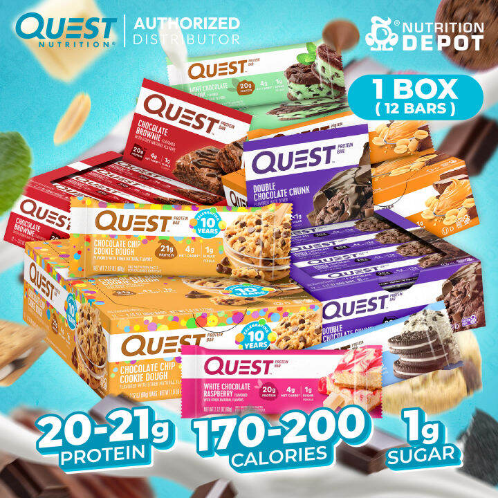 Quest Protein Bar 1 Box (12 Bars) โปรตีนบาร์ ขนมคลีน Lazada.co.th