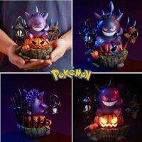 ตัวการ์ตูนอะนิเมะโปเกมอน15ซม. Gengar King ฮาโลวีนโคมไฟฟักทองดวงจันทร์ของสะสมเรซินตกแต่งของเล่นเด็กของขวัญคริสต์มาส