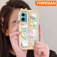 YIWESAN เคสสำหรับ Xiaomi Redmi 10 5G Redmi Note 11E 5G Redmi 11 Prime 5G เคสฝาครอบป้องกันการ์ตูน Little Monster เลนส์กล้องถ่ายรูปเคสนิ่มกันกระแทกน่ารัก3D เคสมือถือกระต่ายดาวสีรุ้ง