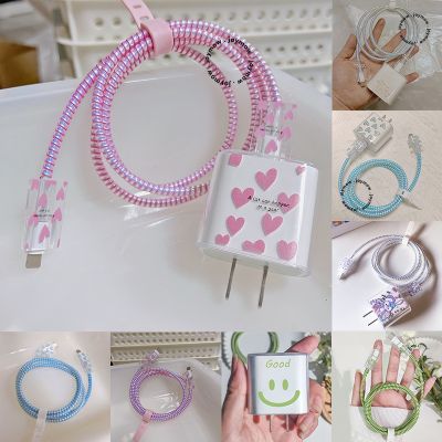 Smile Charger Protectortpu Flower type C Cable Protector Compatible For IP 18W 20W Charger 1213Promax Charger Cover
