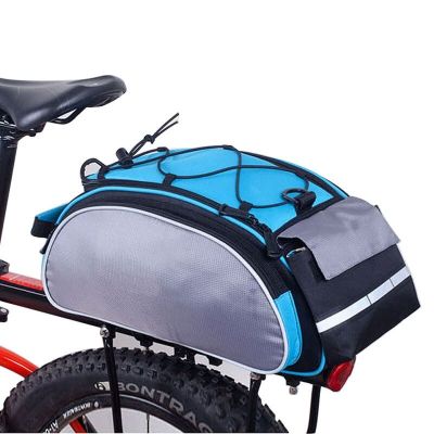 กระเป๋าท้ายจักรยานพกพา ถอดออกได้ แบบมีหูหิ้วและสายสะพาย ขนาดความจุ 13L (ไม่มีโลโก้)