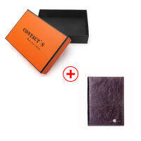 CONTACTS Casual Genuine Leather Male Passport Wallet Mens Credit Card Holder Man Passport Cover With Coin Pockets For Travel