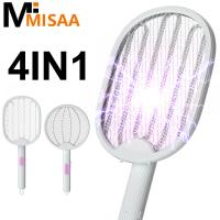 4 In1 Electronic Mosquito Killer With UV Light Bug Zapper Foldable Fly Swatter Trap Mosquito Racket Insect Killer Rechargeable  Electric Insect Killer