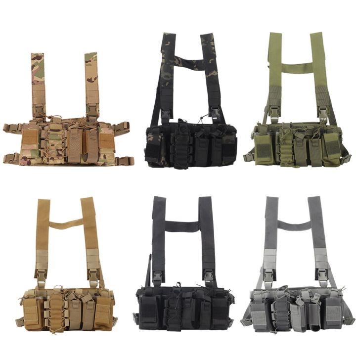 Tactical Chest Rig Bag Radio Harness Front Pouch Holster Military Vest ...