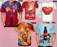 2023 Summer Latest Fashion Casual T-shirt 3D Printing Coca-Cola Mens Cool Short Sleeve Round Neck Tee 2XS-6XL