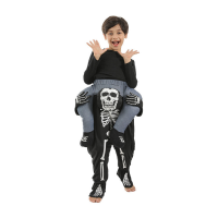 Funny Piggyback Children Skeleton Costumes Halloween Ride-on Eraspooky Skull Pants Cosplay Carnival Easter Purim Fancy Dress