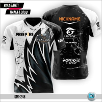 2023 Game Summer shirt/Jersey game E-sports FF/ML/PUBG/M Full Printing Free Paste Name and Trendy mens versatile T-shirt