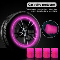 4pcs Luminous Tire Valve Caps Illuminated Tire Cap Universal Tyre Nozzle Cover Rim Stem Covers for Motorcycles Car Decoration