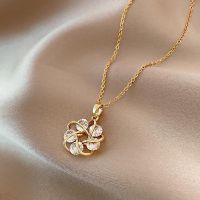 Chloeh Hornbye Shop Geometric Flower Pendant Necklace Female Korean Trend Simple Wild Clavicle Chain Wholesale Couple
