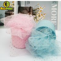 【hot】！ 6cm 25Yards Dotted Tulle Glitter Organza Mesh Fabric Accessories Hair Clip Bow Supplies