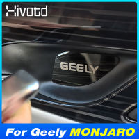 รถภายในมือจับประตูชามปกสแตนเลสตัดสติกเกอร์สำหรับ Geely MONJARO KX11 2021-2023อุปกรณ์ตกแต่งภายในการปรับเปลี่ยน