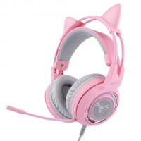 ส่งฟรี หูฟังเกมมิ่ง SOMIC G951 PINK หูฟังเกมมิ่งสีชมพู x หูแมว 7.1 SurroundUSB เสียงดีมาก มีระบบสั่น สายเสียบ usb หูฟังคอม หูฟังหูแมว หูฟังสีชชมพู หูฟัง