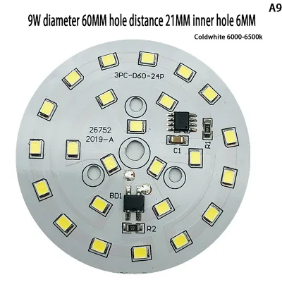 ZhongLouL หลอดไฟทรงกลมสีขาวอบอุ่นเย็น3W 5W 7W 9W 12W 15W 220 W AC V-240V SMD สำหรับหลอดไฟไม่จำเป็นต้องมีไดรเวอร์ชิป LED