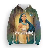 เสื้อมีฮู้ดดิสนีย์ Pocahontas เสื้อฮู้ดพิมพ์ลาย3D การ์ตูนเจ้าหญิง