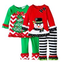 Baby Girls Christmas Clothes Sets Xmas Tree Print Long Sleeve T shirt Pants Baby Boys Cute Merry Christmas Suit Party Gift