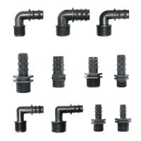 ❁ 5Pcs 1/2 3/4 Male Female Thread Connector To Barb 16mm 20mm 25mm PE Hose Elbow Adapter Garden Irrigation Drip System