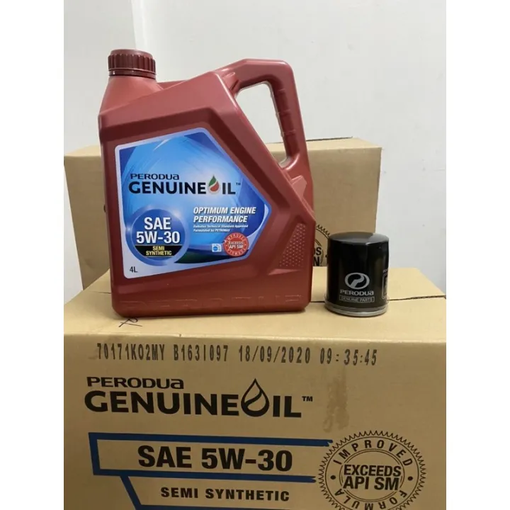 ORIGINAL PERODUA GENUINE SEMI SYNTHETIC 5W30 (4 L) ENGINE OIL OIL ...