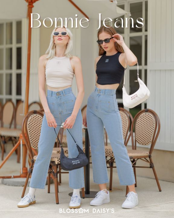 blossomdaisys-bonnie-jeans-กางเกงยีนส์ทรงตรงเอวสูง-สั-light-blue-ดีเทลกระเป๋าหน้า-คัตติ้งสวยมากๆ-เก็บสะโพกใส่แล้วสูงเพรียว-ต้องมีเลยค่ะ-pants