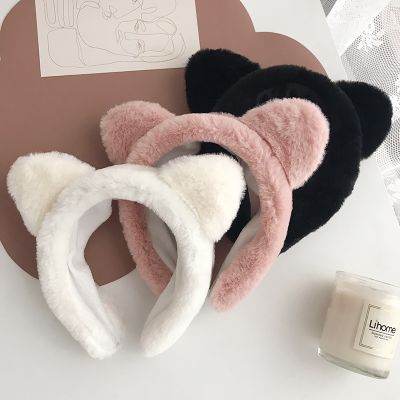 [COD] ins plush cat ears wide-brimmed headband net red 2022 new super cute girl heart hair accessories