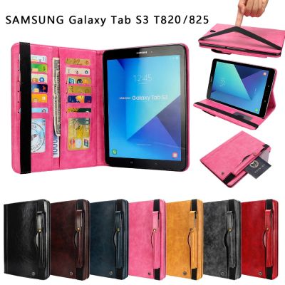 Tab S3 9.7 "ซองหนังสไตล์สำหรับ Samsung Galaxy Tab S3 T820คุ้มครองเต็มรูปแบบยืนบัตรสมาร์ทพลิกปกคลุมสำหรับ Samsung SM-T825