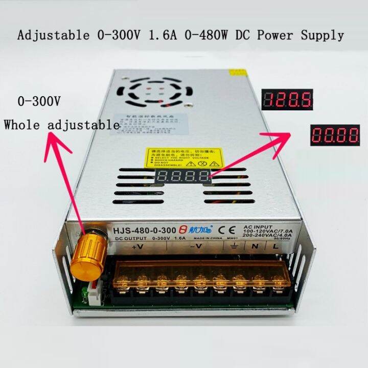 NewGenuine 480W 1.6A 0300V Adjustable Switching Power Supply DC voltage regulated SMPS