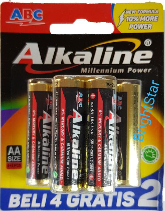 Baterai Abc Alkaline Aa A2 6 Pcs Pack Lazada Indonesia