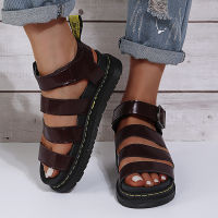 2022 Summer Martens Shoes Woman Flats Platform Sandals Women Soft Leather Casual Open Toe Thick Bottom Wedges Women Shoes