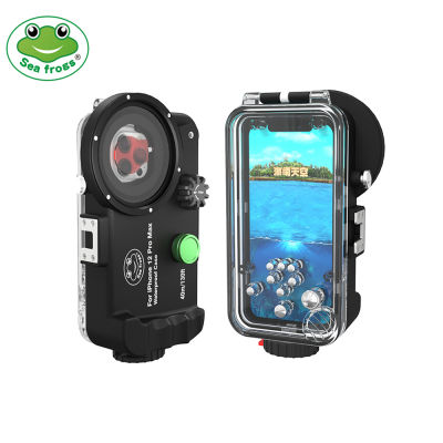 Seafrogs Professional Diving Underwater Photography CellPhone Housing Waterproof 40 Meters/130Ft Phone Case for Iphone 12 pro max 、13 Pro Max ( Button Control )