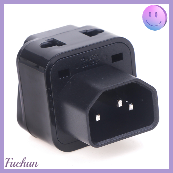 fuchun-2-in-1-iec-320-c14ตัวผู้เป็น-c13-c13อะแดปเตอร์ไฟตัวเมีย-pdu-ups-หญิงสากลออสเตรเลียสหรัฐอเมริกาอังกฤษแบบยุโรปปลั๊กแปลงไฟพิเศษ