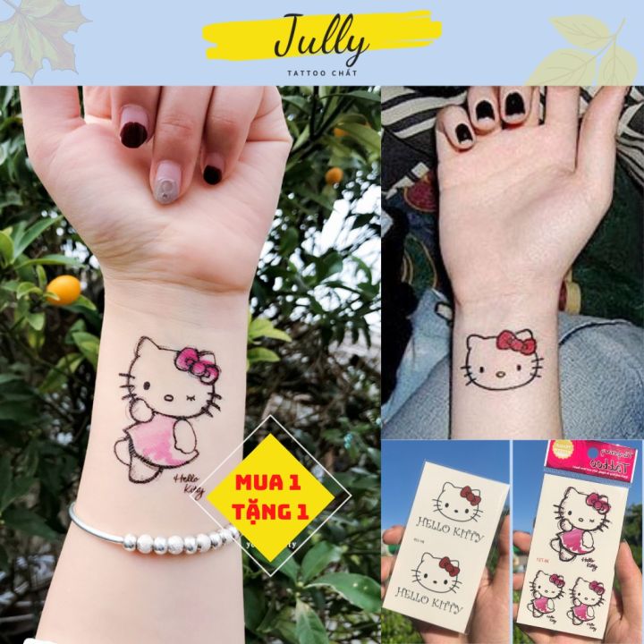 hình xăm dán mèo Hello Kitty mini cute JULLY Tattoo chất (kích ...