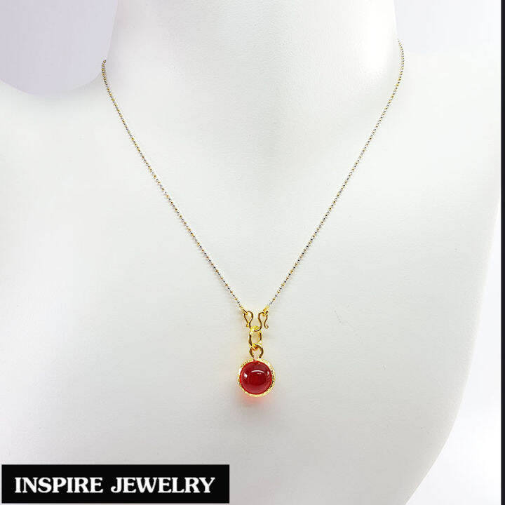 inspire-jewelry-จี้เพชรพญานาค-มณีใต้น้ำ-สีแดง-นำโชค-เสริมดวง-มหามงคล-พร้อมกล่องทอง