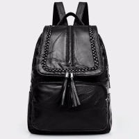 2021 Womens PU leather backpack School bag classic black waterproof travel multi-function Shoulder bag