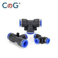 5/10/20/50Pcs PE Pneumatic Fitting Plastic Connector 4/6/8/10/12/14/16mm Air Water Hose Tube T-type Tee Push in Quick Connectors