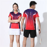 Short-sleeved T-shirt Air-permeable Volleyball Clothes for Men and Women in Summer Free Printed Fast Dry Tennis Clothes Badminto