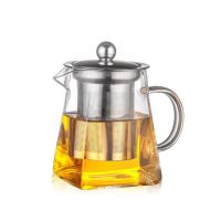 Glass Teapot Heat Resistant Square Glass Teapot Tea Infuser Filter Milk Flower 350ml/550ml/750ml/950ml Tea Pot