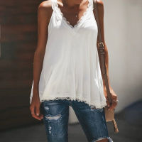 Sexy Deep V Neck Camisole Tank Tops Summer Women Lace Crochet Camis Vests Female Loose Camisole Tops Plus Size 5XL WDC2227