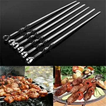 10/15Pcs Barbecue Must-haves Stainless Steel Barbecue Skewer Tube Reusable  Grill Sticks Utensil Kitchen Outdoor Camping BBQ Tool