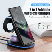 ZZOOI 3 in 1 Wireless Charger Stand For Samsung Galaxy Watch 5 4 Active 2/1 15W Fast Charging Dock Station For Samsung S21/S20 Charger