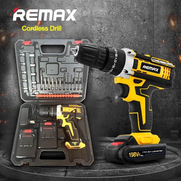REMAX Electric Cordless Drill Screwdriver Screw Driver Drill 2 Speed