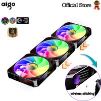 Aigo พัดลมแบบกรอบภายนอกคอมพิวเตอร์ L12การเชื่อมต่อไม่มีสาย Ventoinha PC 120Mm ชุดพัดลม Rgb คูลเลอร์4PIN PWM ซีพียูพัดลมทำความเย็นระบายความร้อน3pin5v