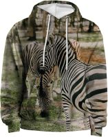 Unisex Youth Novelty Hoodies Sweatshirt 3D Animal Landscape Graphics,Classic Pocket Casual Pullover for Christmas Outdoor