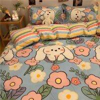 Cartoon girls summer boy bedding four color stripe ins sheet bedding bag three-piece suit children