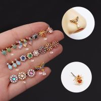 1Piece 316L Surgical 20G Stainless Steel CZ L Shaped Nose Studs Fashion Nose Rings for Women Indian Helix Nose Piercing Jewelry Body jewellery